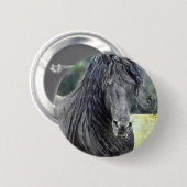 Friesian Stallion Ronde Button 5,7 Cm (Voorkant /achterkant)