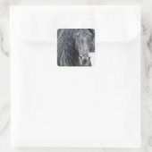 Friesian Stallion Vierkante Sticker (Tas)