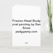 Friesian Studie van het Paard Kaart (Achterkant)