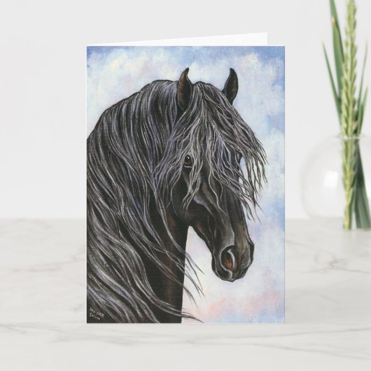 Friesian Studie van het Paard Kaart (Voorkant)