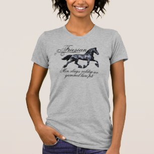 Friesian svart skjønnnhetshingst, gammel mirakel t-shirt