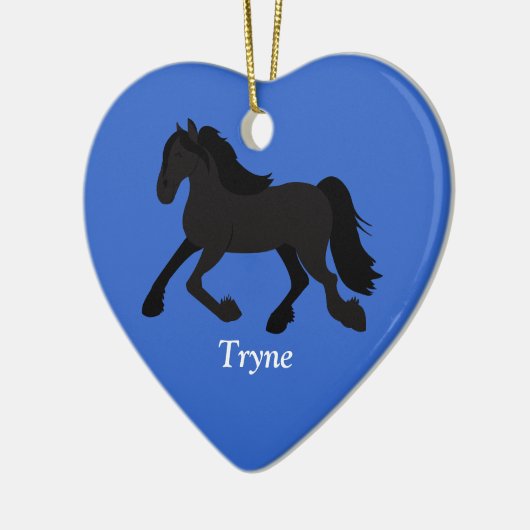 FRIESIAN WARMBLOOD DUTCH HORSE Custom Ornaming Keramisch Ornament (Links)