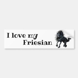 Friesian, zwarte hengst, houd ik van mijn Friesian Bumpersticker