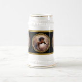 Friesisch bruin paard dat zich voortplant met slec bierpul (Center)