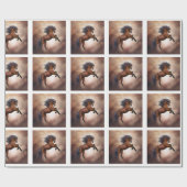 Friesisch bruin paard dat zich voortplant met slec cadeaupapier (Vlak)