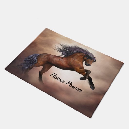 Friesisch bruin paard dat zich voortplant met slec deurmat (Schuin)