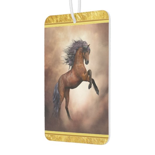 Friesisch bruin paard dat zich voortplant met slec luchtverfrisser (Links)