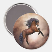 Friesisch bruin paard dat zich voortplant met slec magneet (Voorkant / Achterkant)