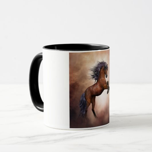 Friesisch bruin paard dat zich voortplant met slec mok (Voorkant links)