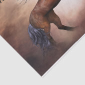 Friesisch bruin paard dat zich voortplant met slec tissuepapier (Detail)