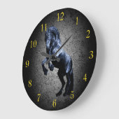 Friesisch paard, zwarte hengst schoonheidsgrijze g grote klok (Hoek)