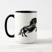Friesisch paard, zwarte hengst, zwarte schoonheid mok (Links)