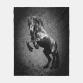 Friesisch paard, zwarte schoonheidshengst, gekarto fleece deken (Voorkant)