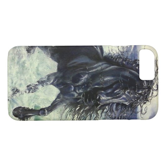 Friesisch paard, zwarte schoonheidshengst, oceaang Case-Mate iPhone case (Achterkant (Horizontaal))