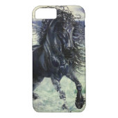 Friesisch paard, zwarte schoonheidshengst, oceaang Case-Mate iPhone case (Achterkant)