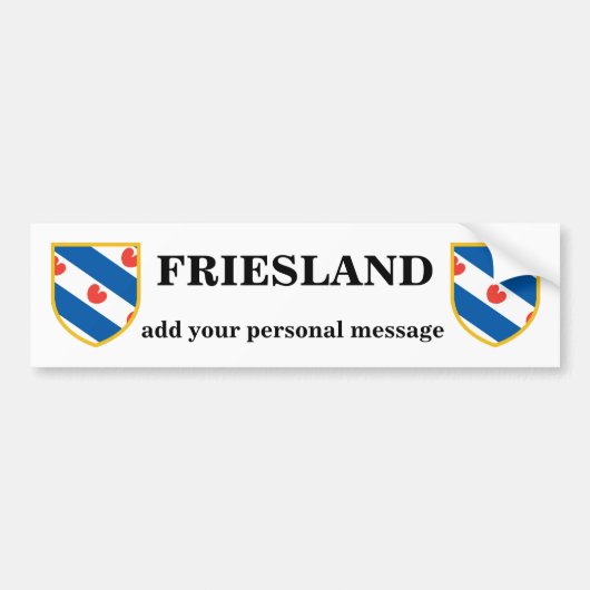 Friesland Flag  Bumpersticker (Voorkant)
