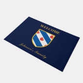 Friesland Flag Gepersonaliseerd Deurmat (Schuin)