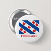 Friesland Flag met naam Ronde Button 5,7 Cm (Voorkant /achterkant)