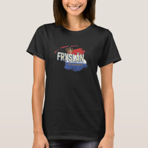 Friesland Nederland Retro Kaart Nederlandse Vintag T-shirt