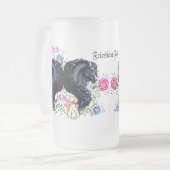 Friesland Paard, Hengst, Volksbloemen Matglas Bierpul (Voorkant links)