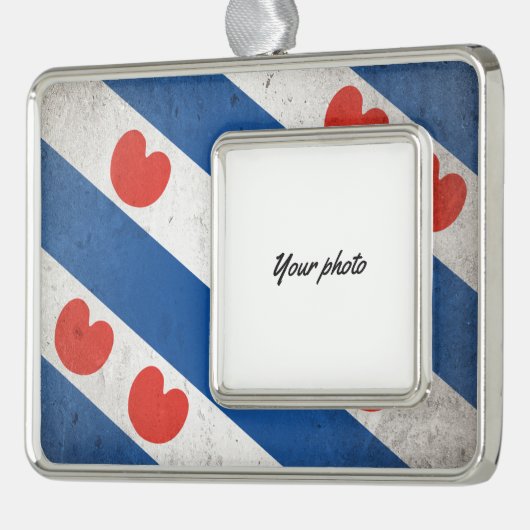 Friesland Verzilverd Omlijst Ornament (Links)