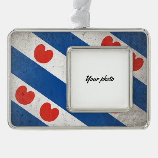 Friesland Verzilverd Omlijst Ornament (Voorkant)