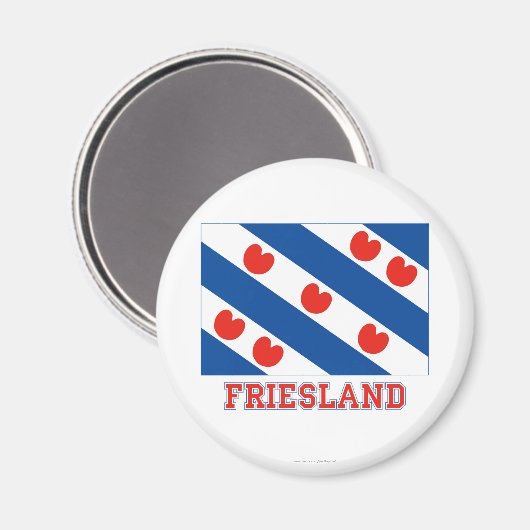 Friesland Vlag met naam Magneet (Voorkant / Achterkant)