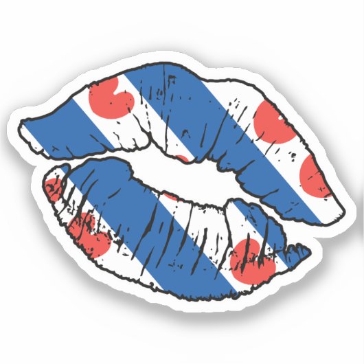 Friesland West Friese Lipstick Liefde Vlag Sticker (Voorkant)