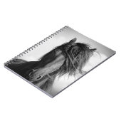 Friessische hengst in de wind. notitieboek (Linkerzijde)