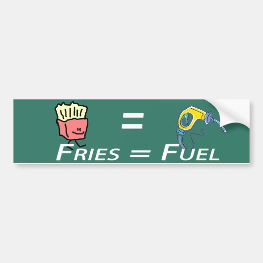 friet = brandstof bumpersticker (Voorkant)