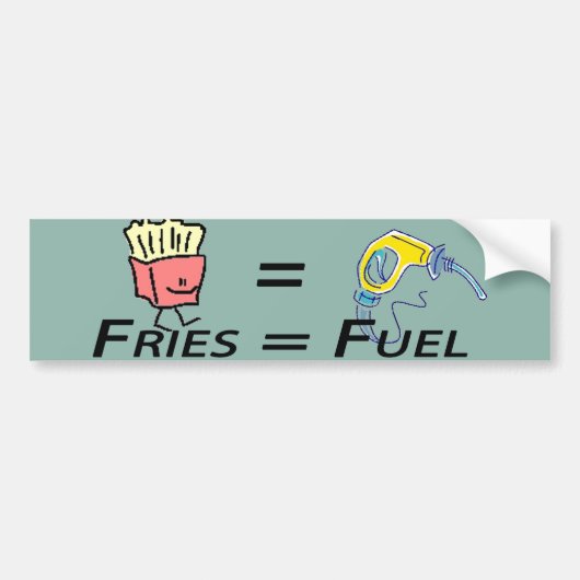 friet Bumpersticker met gelijke brandstof (Voorkant)