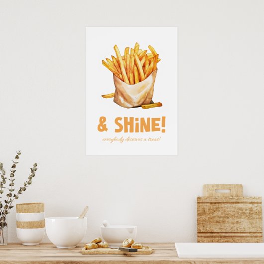 Friet en glans poster (Keuken)