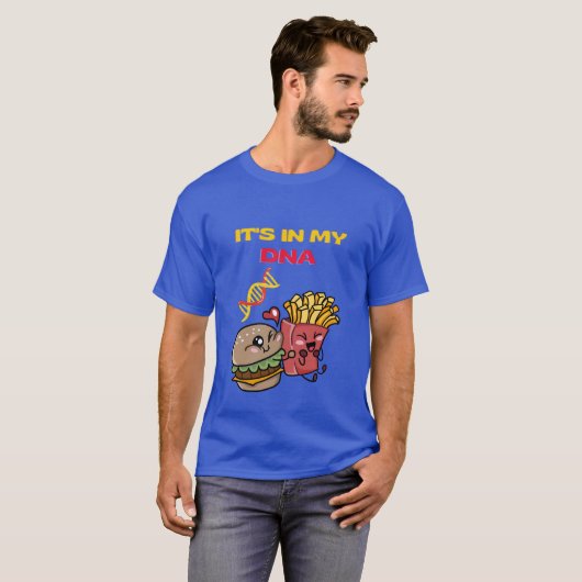 friet en hamburger t-shirt - Het zit in mijn DNA (Voorkant volledig)