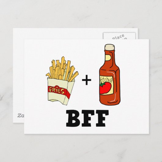 friet en ketchup BFF Briefkaart (Voorkant / Achterkant)