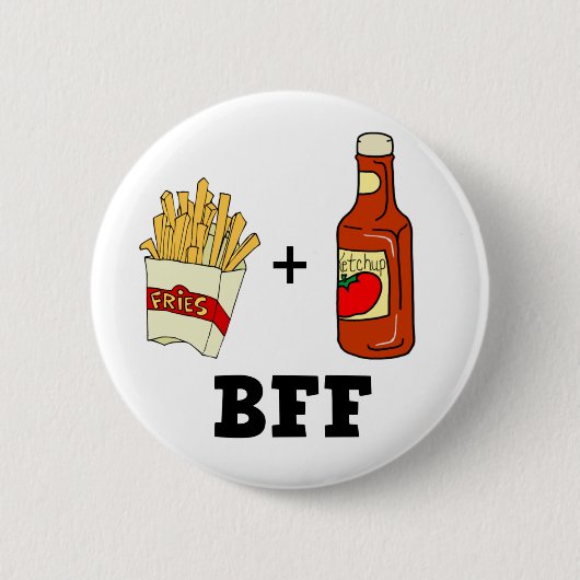 friet en ketchup BFF Ronde Button 5,7 Cm (Voorkant)