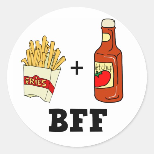 friet en ketchup BFF Ronde Sticker (Voorkant)