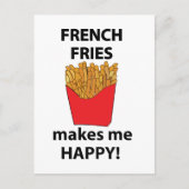 friet maakt me blij friet briefkaart (Voorkant)