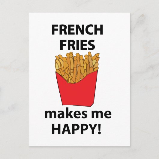friet maakt me blij friet briefkaart (Voorkant)