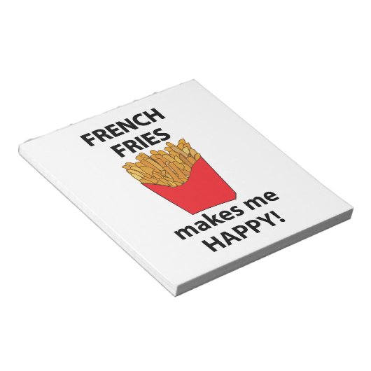 friet maakt me blij friet notitieblok (Schuin)