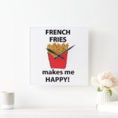 friet maakt me blij friet vierkante klok (Huis)