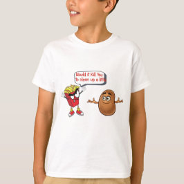 Friet vertellen rauwe aardappel opruimen grappig k t-shirt