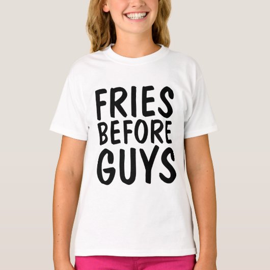 FRIET VOOR JONGENS, Grappige dames & meisjes T-shi T-shirt (Voorkant)