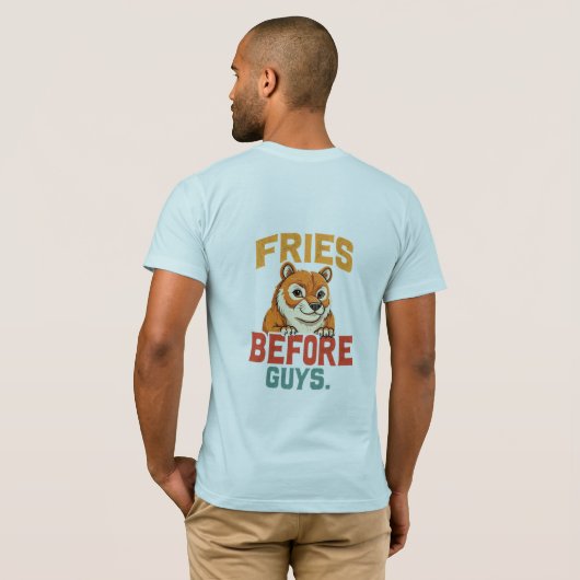 "Friet voor jongens" T-shirt (Achterkant volledig)