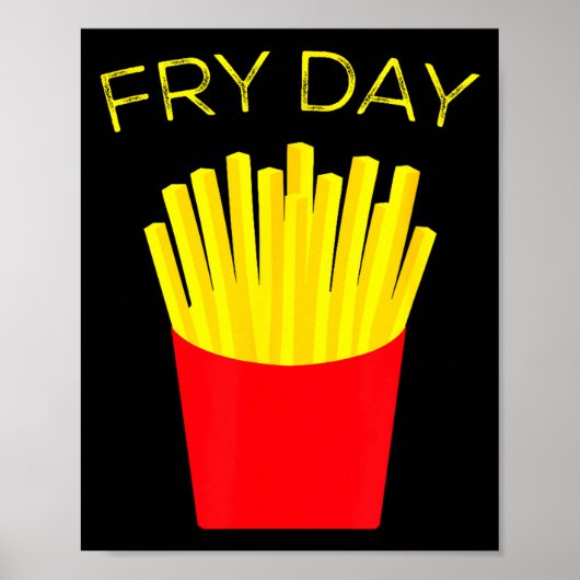 Frietdag, Franse friet, Tgif Goddank het is vrijda Poster (Voorkant)