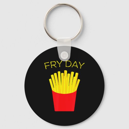 Frietdag, Franse friet, Tgif Goddank het is vrijda Sleutelhanger (Voorkant)