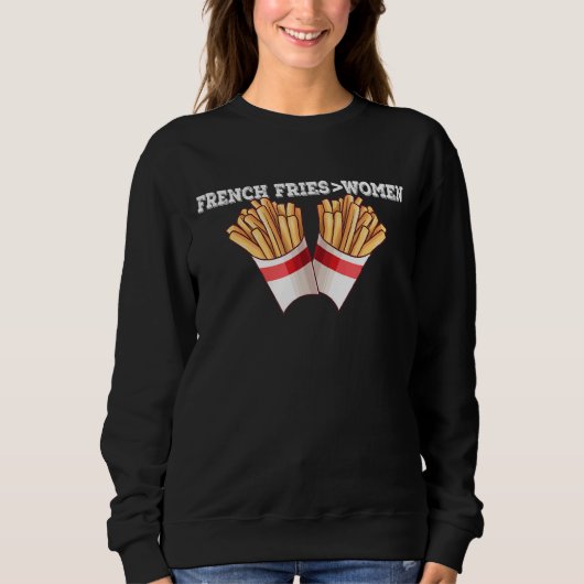 frieten boven vrouwen trui (Voorkant)