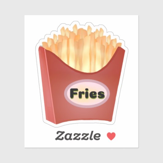 Frieten in een rode doos sticker (Vel)