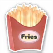 Frieten in een rode doos sticker (Voorkant)