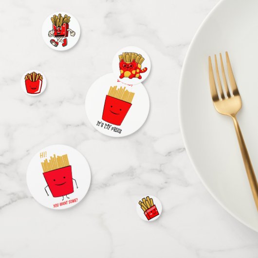 Frietjes Cartoon Confetti (Groep)