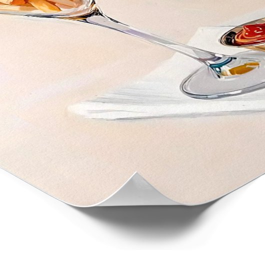 Frietjes in Martini glas Poster (Hoek)